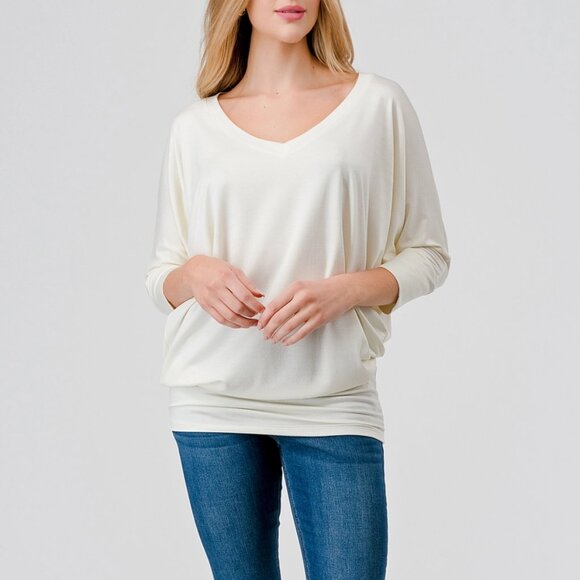 Go Couture Dolman Sleeve Top - Picture 1 of 8